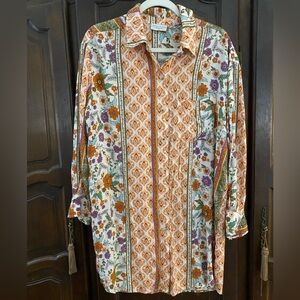Dress Forum boho shirtdress lightweight rayon & generously cut M Like new
